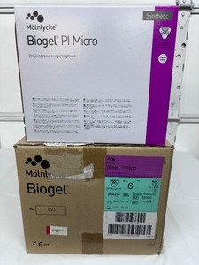 lot 30 image: WOW MSRP $1000  1 Case (200 pairs) NEW Molnlycke 48560 Biogel STERILE Powder-Free PI Micro Polyisoprene Standard Cuff Surgical Glove - Size 6 - designed for improved tactile sensitivity