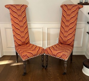 Pair of Elegant Tall Vintage Accent Chairs