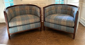 Pair of Beautiful Barrel Back Accent Chairs