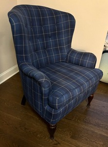 Charming Plaid Upholstered Accent Chair