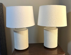 Pair of Stylish White Table Lamps