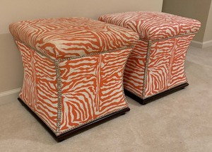 Pair of Kravet Furniture Upholstered Ottomans