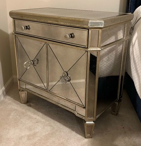 Mirrored Side Table  Cabinet