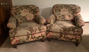 Pair of Fine Floral Chairs by Lester Furniture