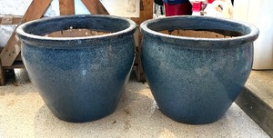 Two Pretty Blue Planters