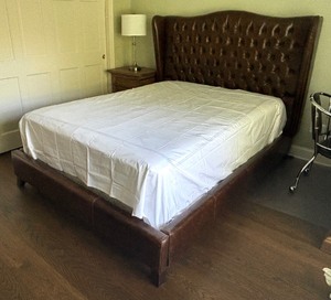 Beautiful Brown Tufted Leather Bed Frame