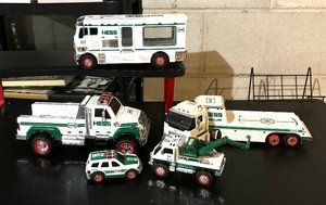 Five Toy Hess Trucks