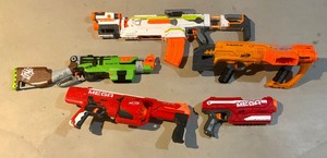 Five Nerf Guns