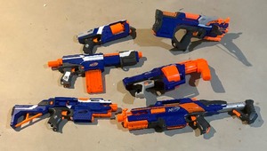 Six Nerf Guns