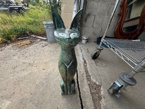 lot 13 image: Vintage Wooden Cat - BlueGray