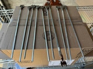 lot 49 image: Vintage Brass Top Meat Skewers (Qty 11)