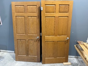 lot 34 image: Pair of Interior Wood Doors