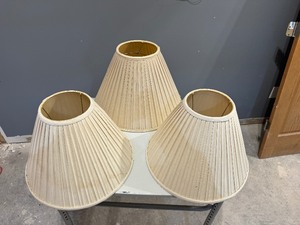 lot 36 image: Three Off White Lamp Shades