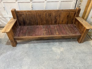 lot 25 image: Unique Oversized Wooden Bench