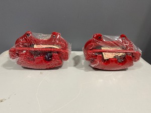 lot 23 image: Powerstop Front and Rear Carbon Fiber Brake Calipers with directions