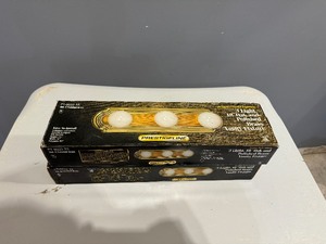 lot 81 image: Prestige Line Oak and Polished Brass Vanity Fixture (Qty 2)