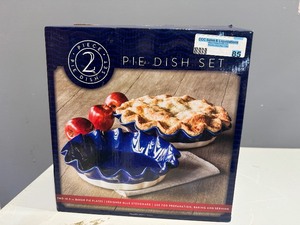 lot 85 image: Two Piece Stoneware Baker 10.5 in Pie Dish Set (New in box)