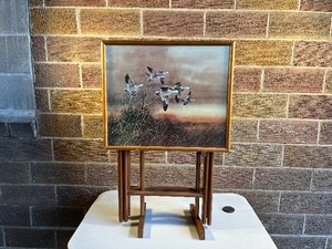 lot 65 image: Gregory F. Messier TV Trays (2) with Stand