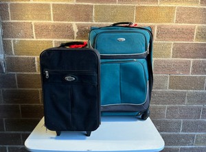 lot 66 image: Rolling Luggage - Navy Blue Concourse and Green Protocol