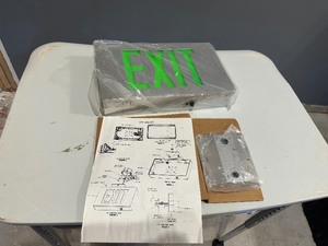 lot 99 image: Phillips EM Led Cast Exit Sign (New in box - opened for pictures)