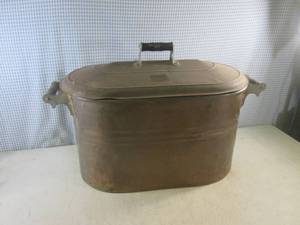 (EC1) Antique Copper Boiler Tub wit...