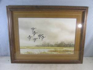 (D-1) Bud Grant Signed Framed Wildl...