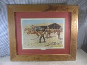 (A-4) Framed Frederic Remington Th...