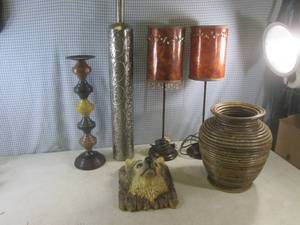 (F-2) Pair of Lamps, Vases, Candle ...