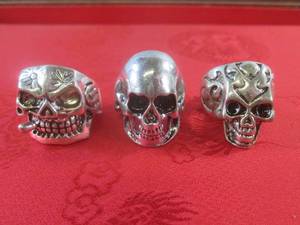 (CNTR) 3 Stainless Steel Biker Ring...