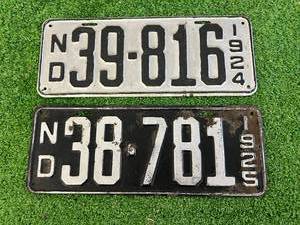 1924 & 1925 ND License Plates