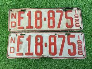 1926 Set of Ford ND License Plates