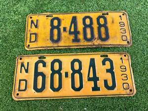 1930 ND License Plates