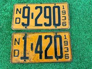 1936 ND 4 Digit License Plates