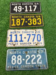 1954, 1955, 1956 & 1957 ND License Plates