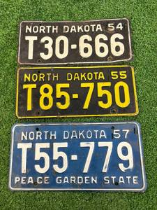 1954, 1955 & 1957 ND Trailer License Plates