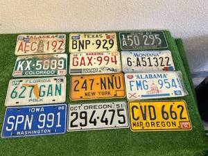 License Plates From 12 Different States