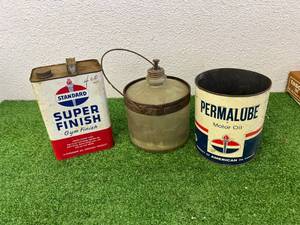 Standard Oil Cans & Glass Kerosene Jar