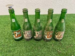 7Up Bottles all from North Dakota - Devils Lake, Jamestown & Dickinson