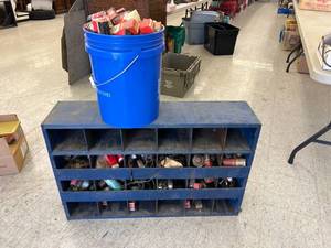 Wood Storage Unit Full of Electronic Tubes