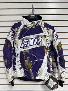 lot 15 image: FXR WOMENS HELIX JACKET PURPLE SNOW CAMO SIZE 8