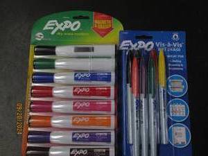 lot 92 image: 2 packages of expo dry erase marker...