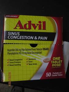 lot 93 image: package of 50 advil sinus and conge...