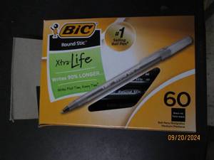 lot 112 image: package of 40 bic pens black...
