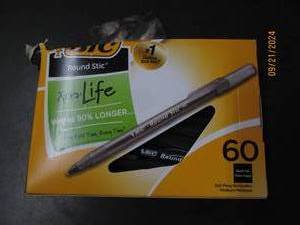 lot 140 image: package of bic pens 60 pens...