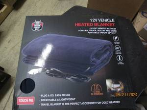 lot 166 image: 12-volt vehicle heated blanket new...