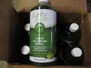 lot 232 image: case of 6 purity green liquid had w...