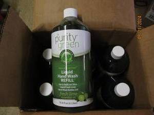 lot 233 image: case of 6 purity green liquid had w...