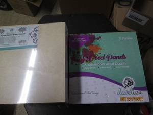 lot 332 image: 2 packages 5 wood panels 10 inch x ...
