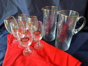 Glass Barware and Tablecloth