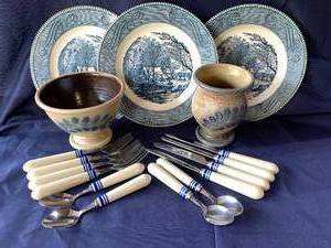 Blue Tableware, Pottery, & Flatware
